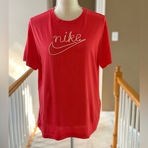 Nike Red Tee with Embroidered Logo Size XL